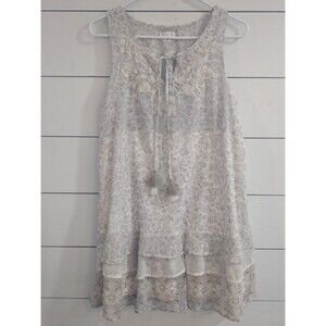 xhilaration women's M  floral embroidered tunic top/mini dress fairy boho